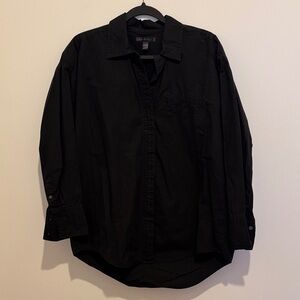 Banana Republic Classic Black Cotton Poplin Button Up